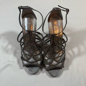 Caparros Silver Strappy Heels